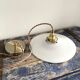 Vintage suspension lamp in white opaline electrified to nine