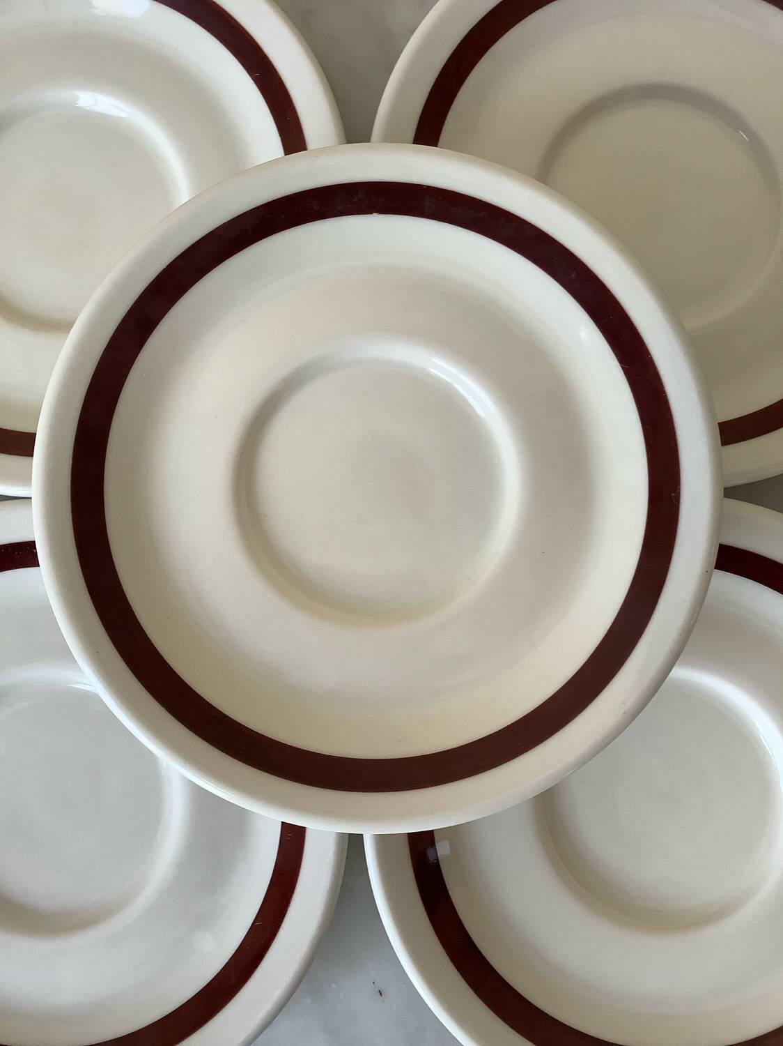 Lot de 7 sous tasses bistrot