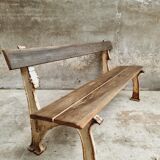 Old garden bench park bench oak with cast iron 160 cm