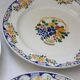 Set of 6 Boch dinner plates, Fructidor service, vintage