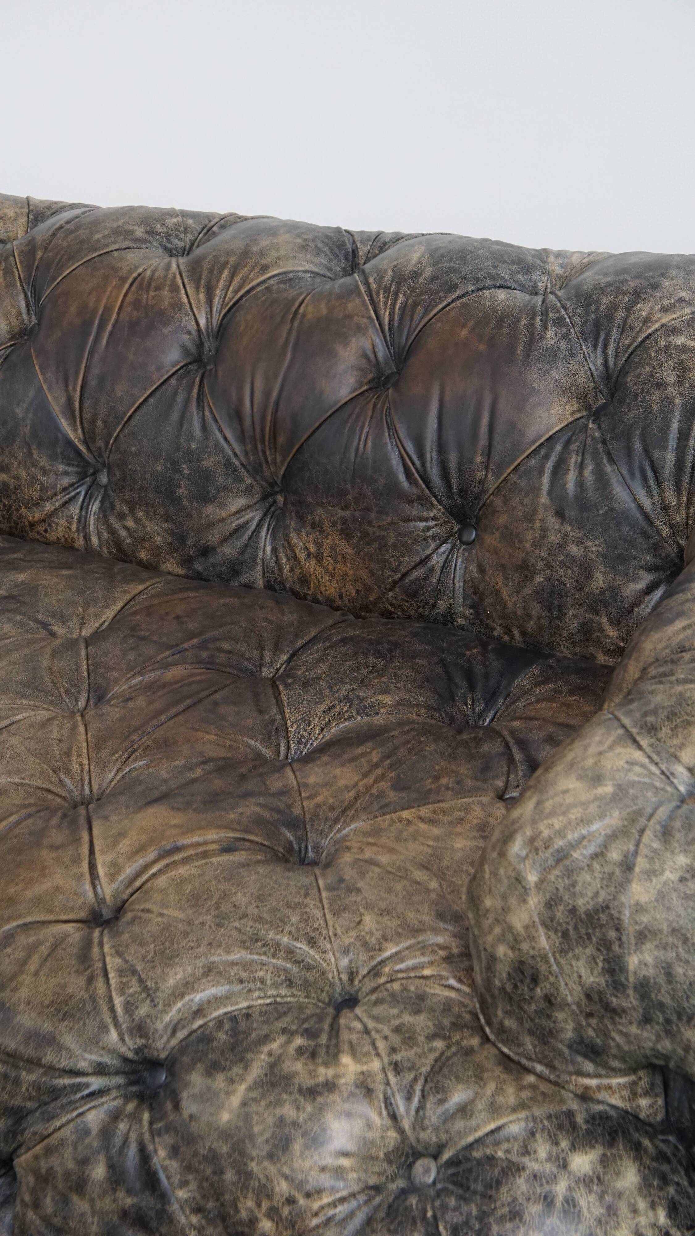 Chesterfield cowhide sofa