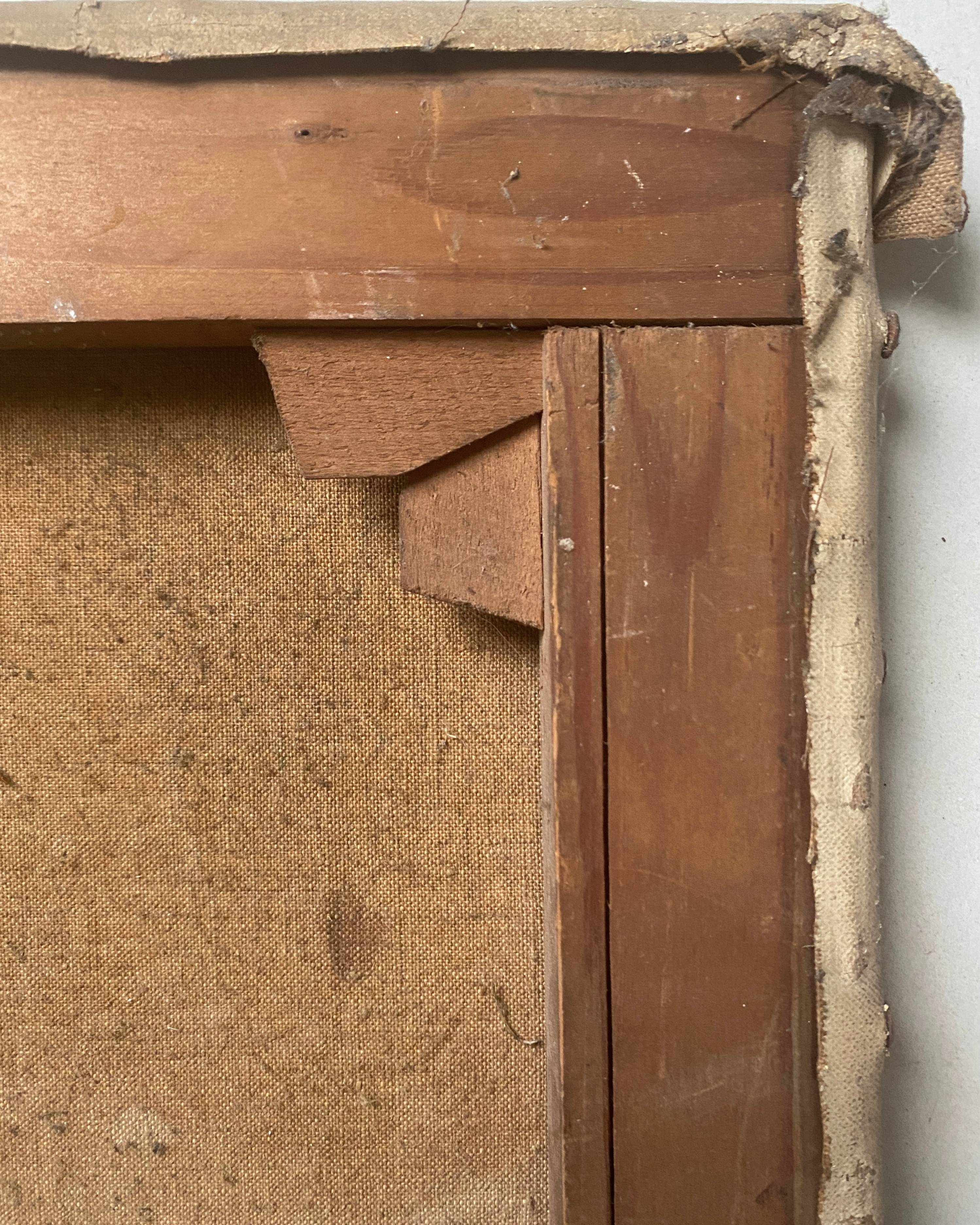 HST painting 19th century Shepherd with sheep and dog in mountain pasture signed A. Treviens