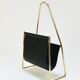Porte-revues Carl Auböck II Midcentury, laiton et cuir noir, vintage, Autriche
