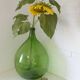 XXL demijohn / vintage clear green bottle / hand blown glass / floor vase