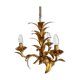Chandelier golden metal leaves