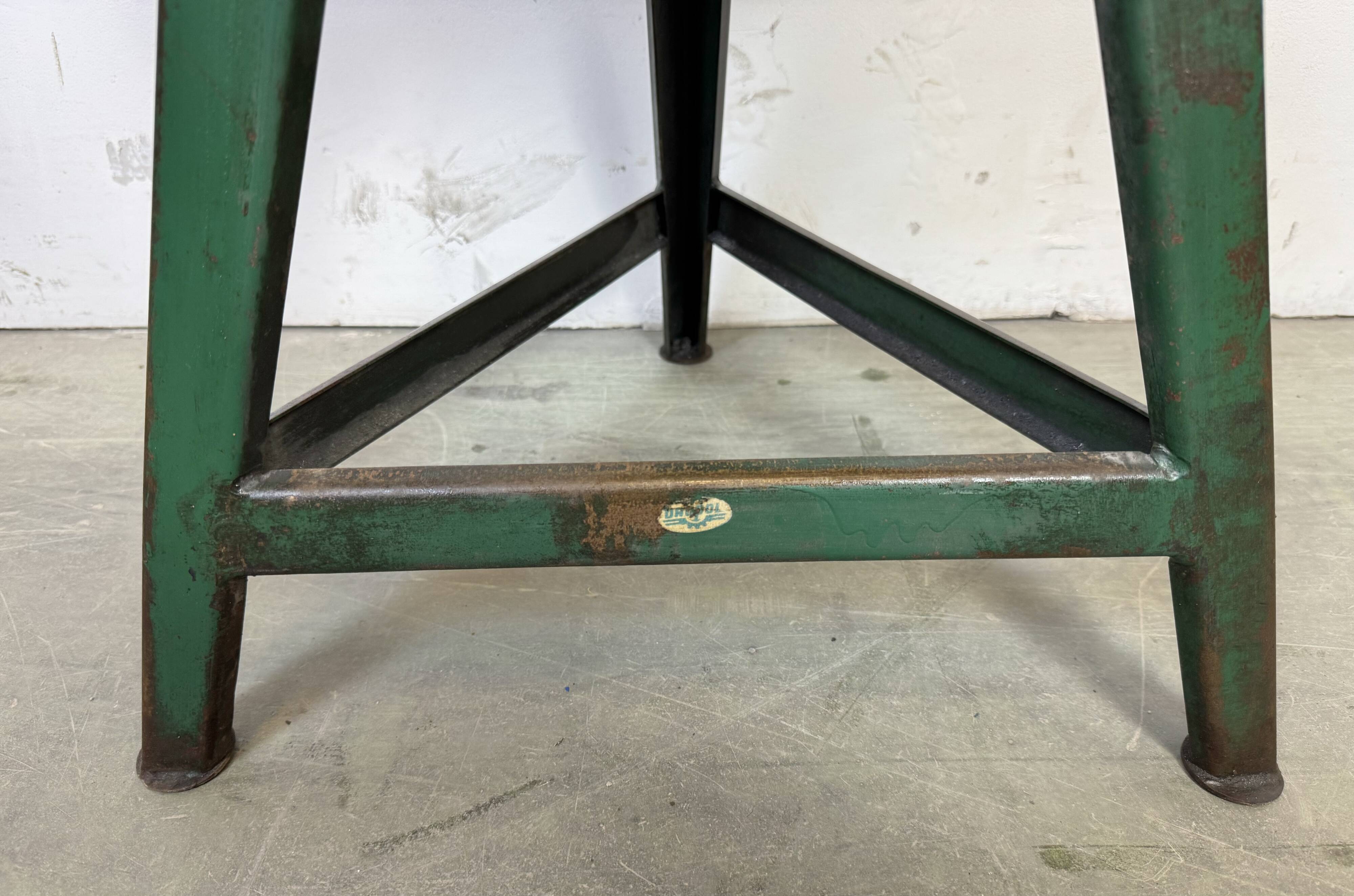 Dark Green Industrial Workshop Stool from Drupol, 1960s