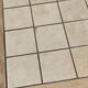 Extendable kitchen table renovated in raw solid wood and ceramic tiles