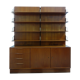 Teak 1960s sideboard with bookcase upright back panel, Danish 60s
