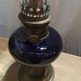 Lampes à pétrole céramique et pied laiton
