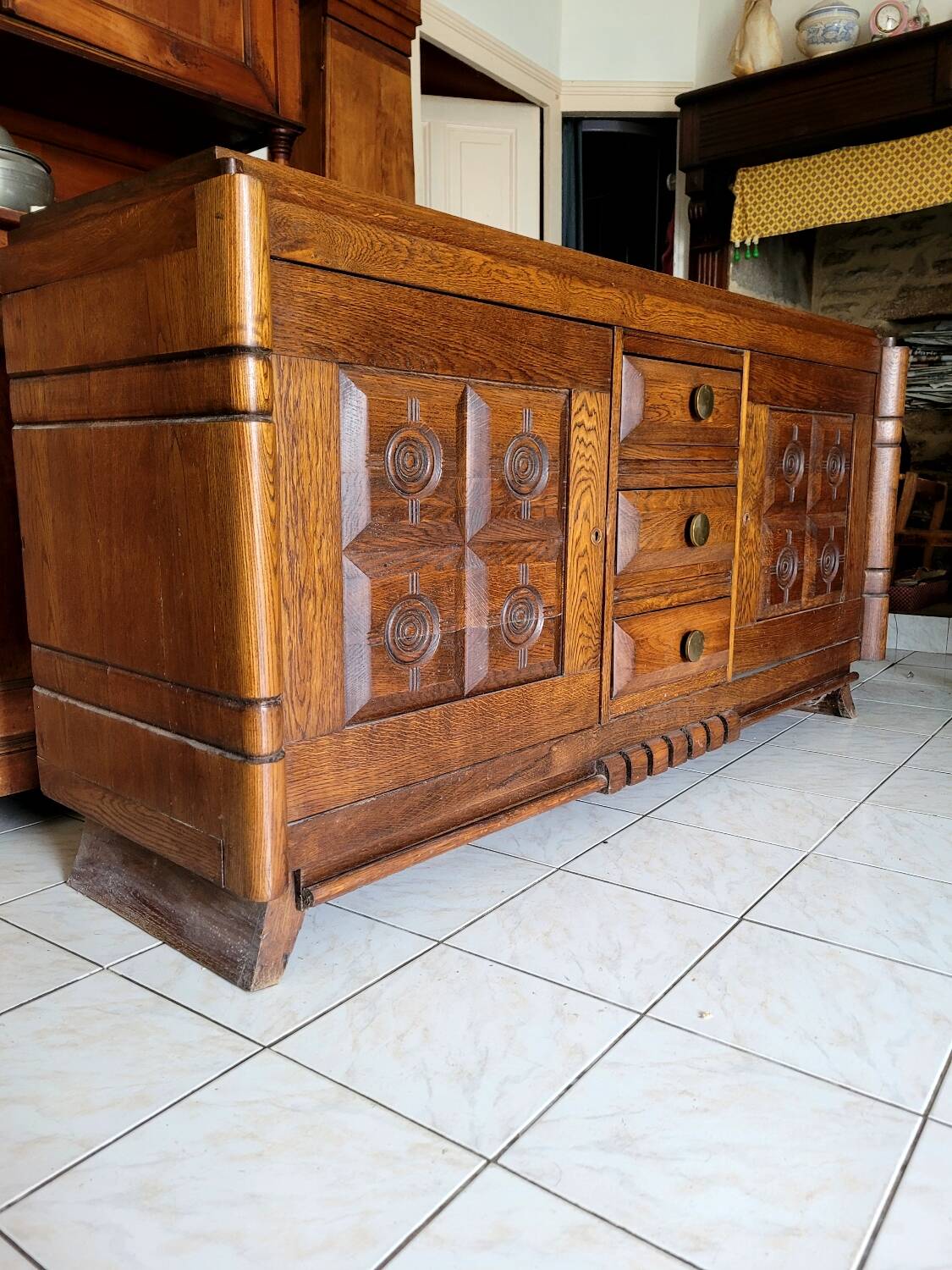 Vintage Art Deco oak sideboard