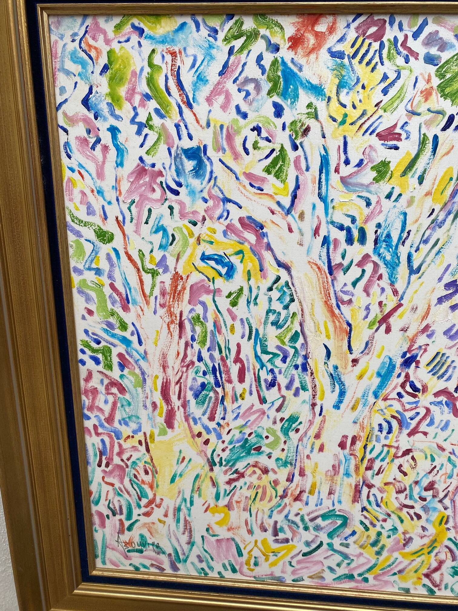 Oil painting signed armand bouvier fauvism style walkers ss le bois