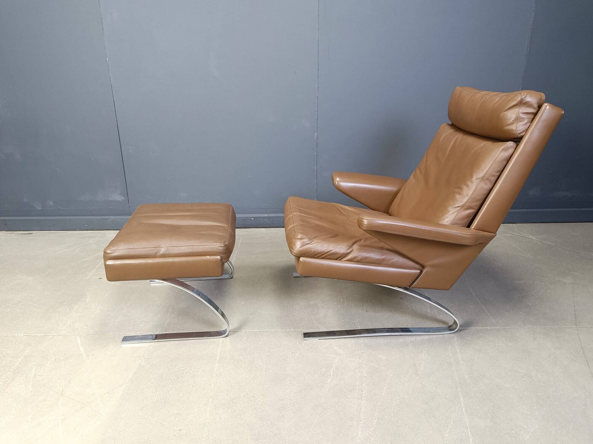 Swing Lounge Chair and Ottoman by Reinhold Adolf and Hans-Jürgen Schräpfer