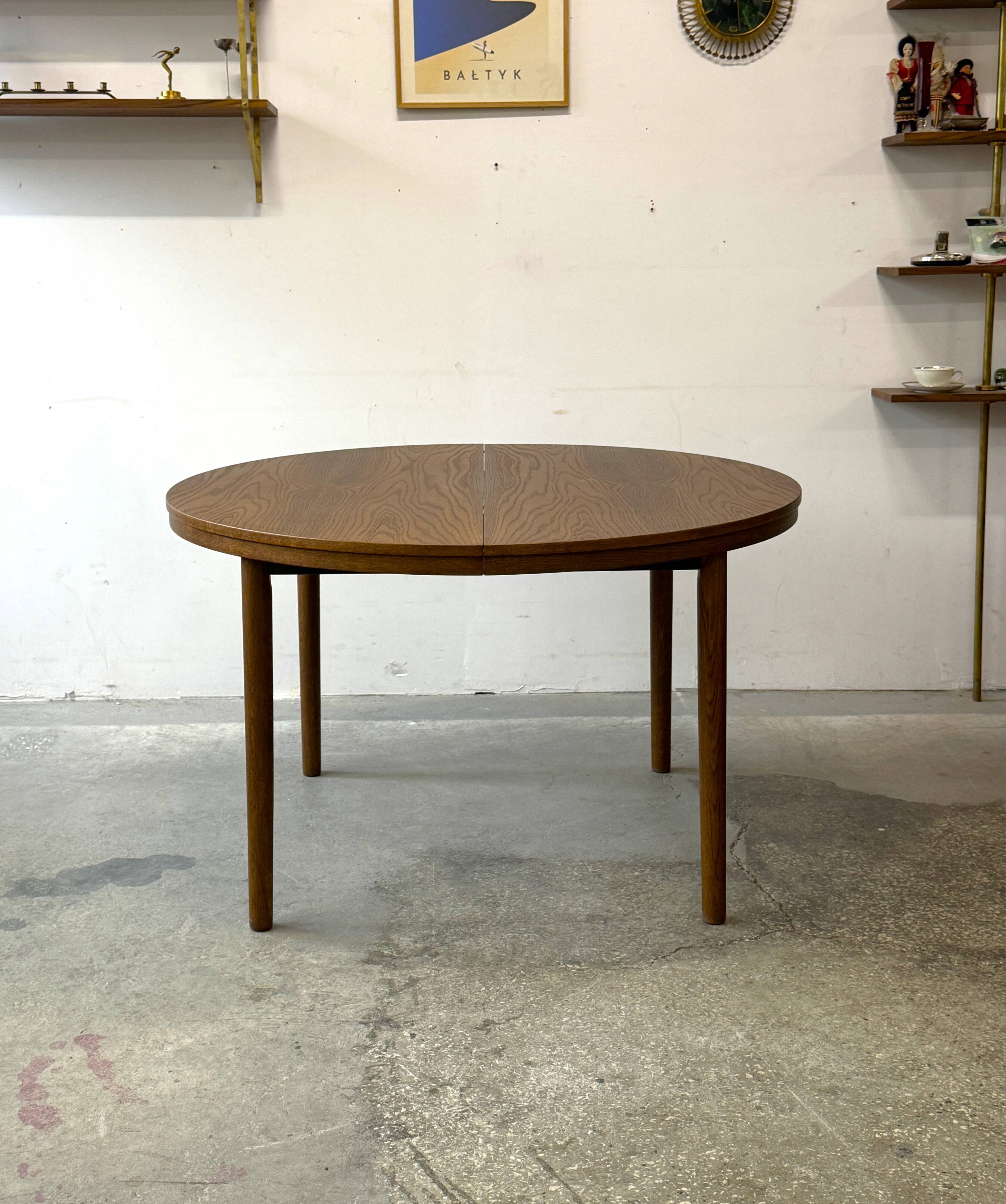 Table extensible en chêne, Danemark, années 1960/1970, vintage, milieu du siècle moderne