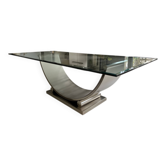 Belgo chrome table in brushed steel