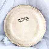 Decorative earthenware plate from Salins France, Moustiers decor, 25.5 cm