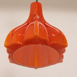 Suspension vintage en verre orange par Peill et Putzler 1960