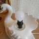 Vintage opaline globe bedside swan lamp