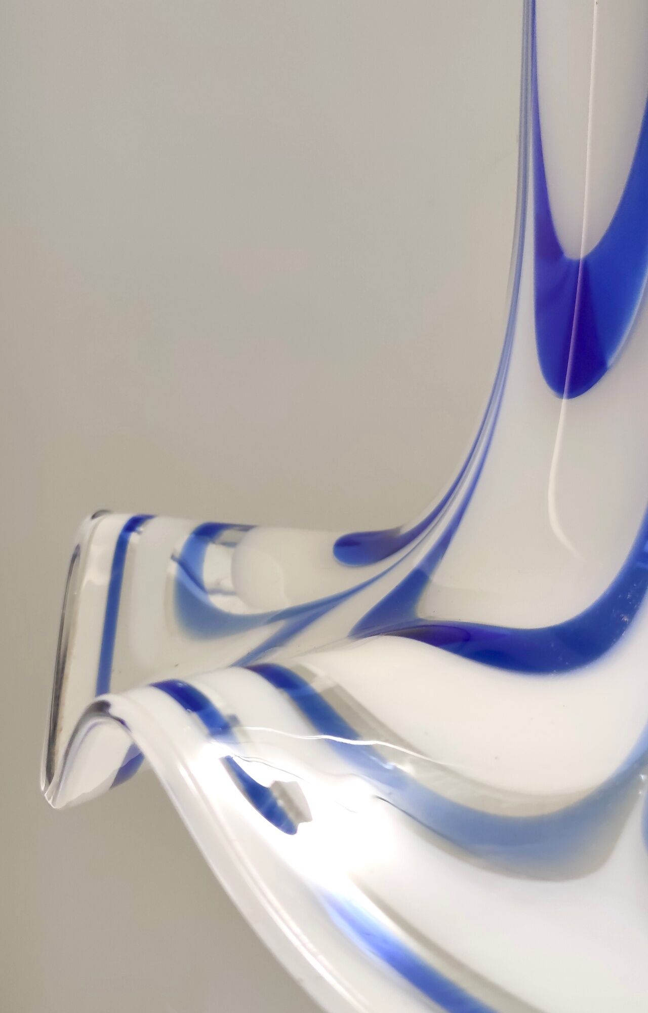 Postmodern blue & white murano glass pendant lamp
