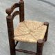 Low chair in oak and straw vintage design 60s