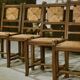 Set of 6 rustic oak chairs from the 1960s.