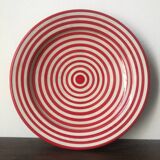 Round Moroccan terracotta dish, striped patterns