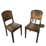 Pair of 50s-60s chairs with zebra fabrics