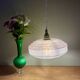 Vintage pink and red Clichy glass lampshade pendant light