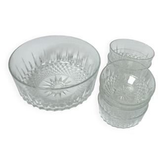Arcoroc bowl with 6 cups