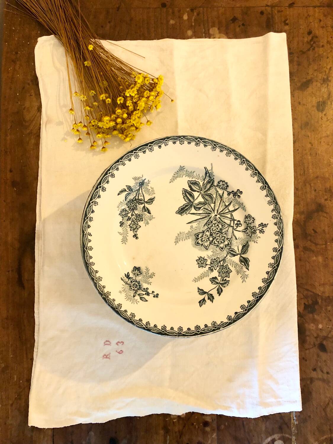Saint Amandinoise ironstone plate set
