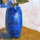 Acrylic on canvas small still life painting bohemian countryside decoration