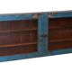 Old Burmese teak wall display case original blue patina