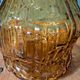 Amber glass carafe with geometric design – 1960s/70s