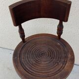 Vintage wooden stool charles dudouyt style