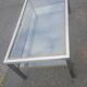 Steel coffee table, bronze and translucent glass circa 1970