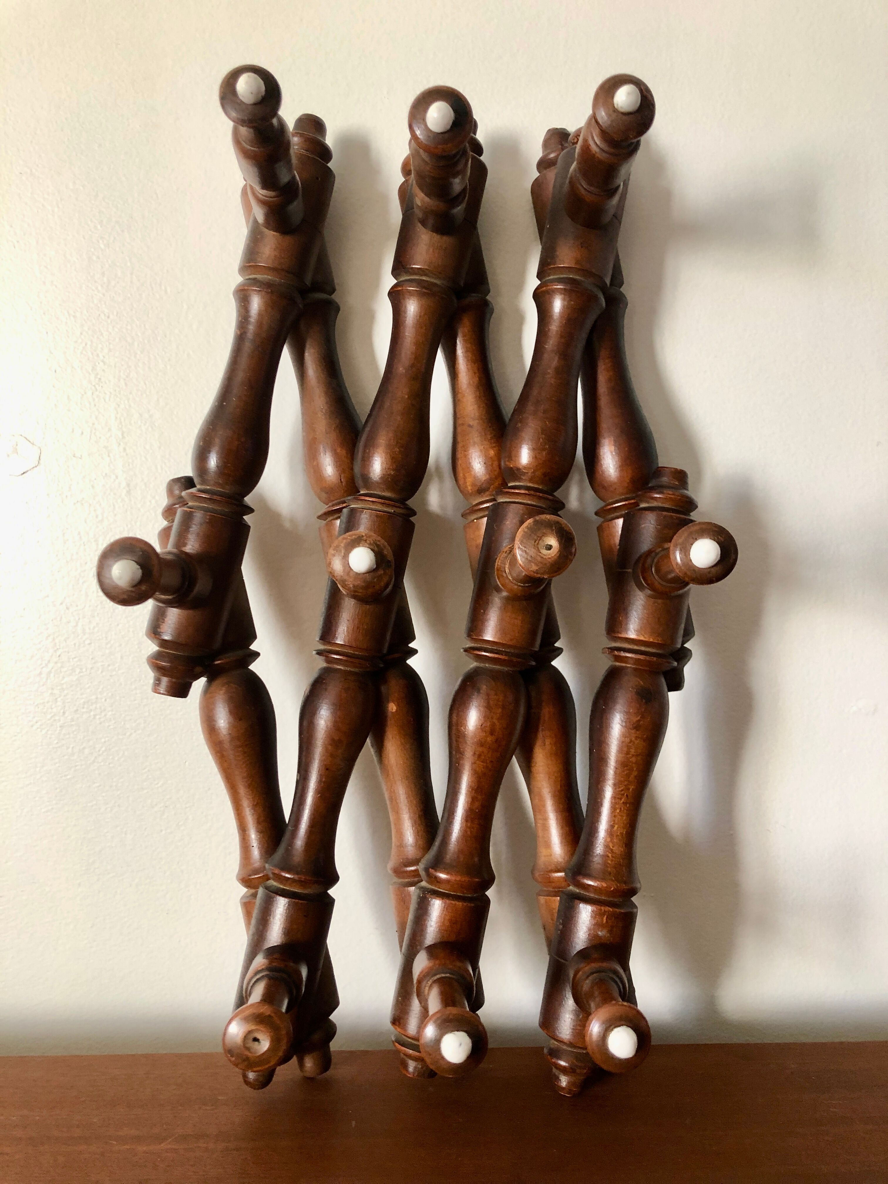 Folding wall coat rack XIXth