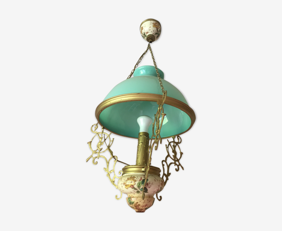 Old glass and porcelain chandelier | Selency