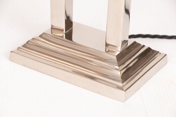 Pair of 1970s chrome table lamps inc grey silk shades