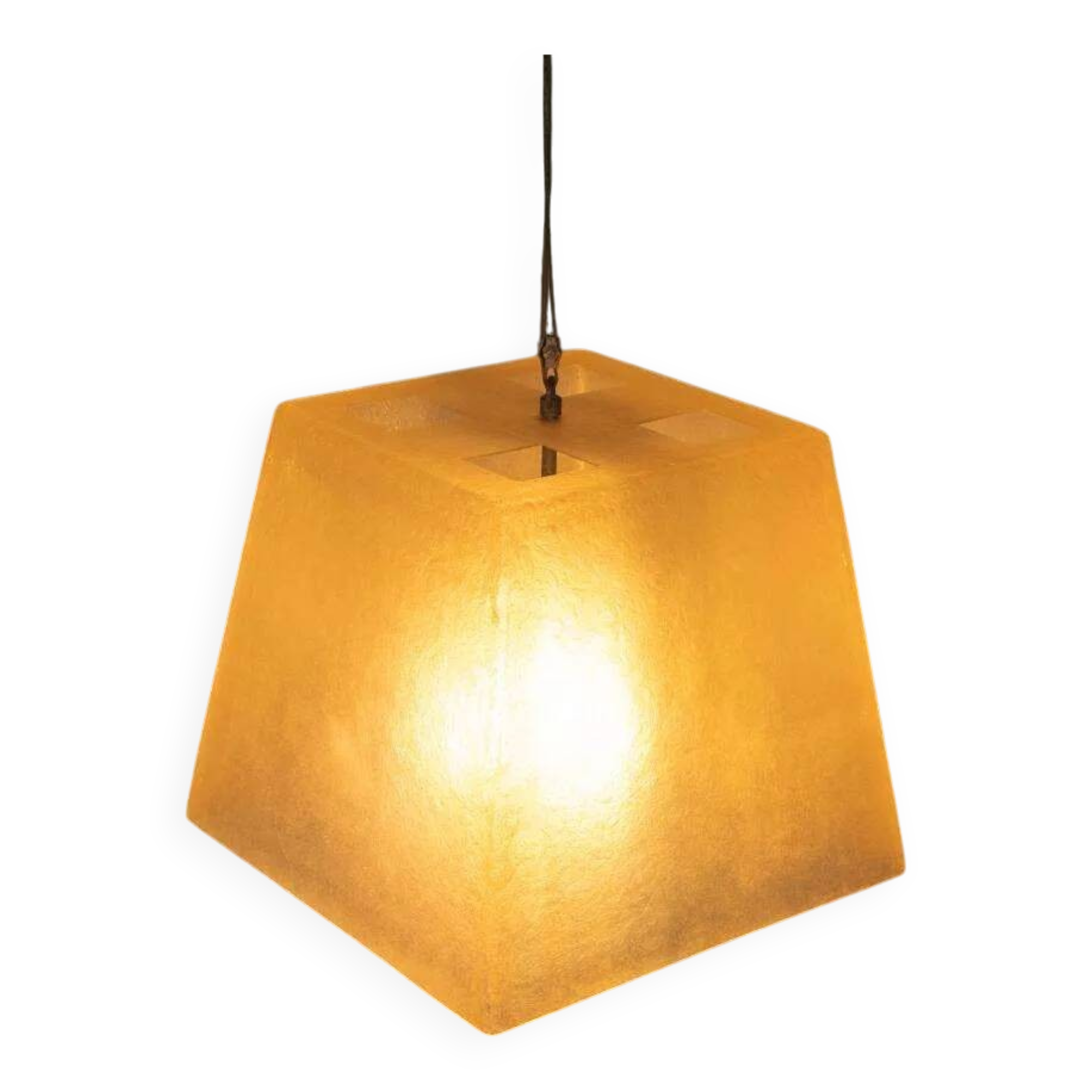 Vintage minimalist pendant lamp in fibreglass, Roche Babois