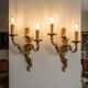 Pair of Louis XV style bronze wall sconces