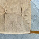 Brutalist straw armchair Folk art