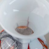 Orange White Black Multicolor Murano Glass Vase by Carlo Moretti – Italy 1970s, Tall Centerpiece