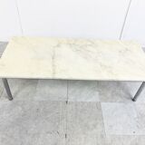 Table basse vintage en marbre blanc années 1960