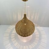 Vintage wicker pendant light from the 1960s.