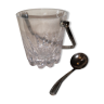 Crystal ice bucket and spoon