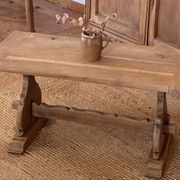 Ancient monastery coffee table in raw solid oak.