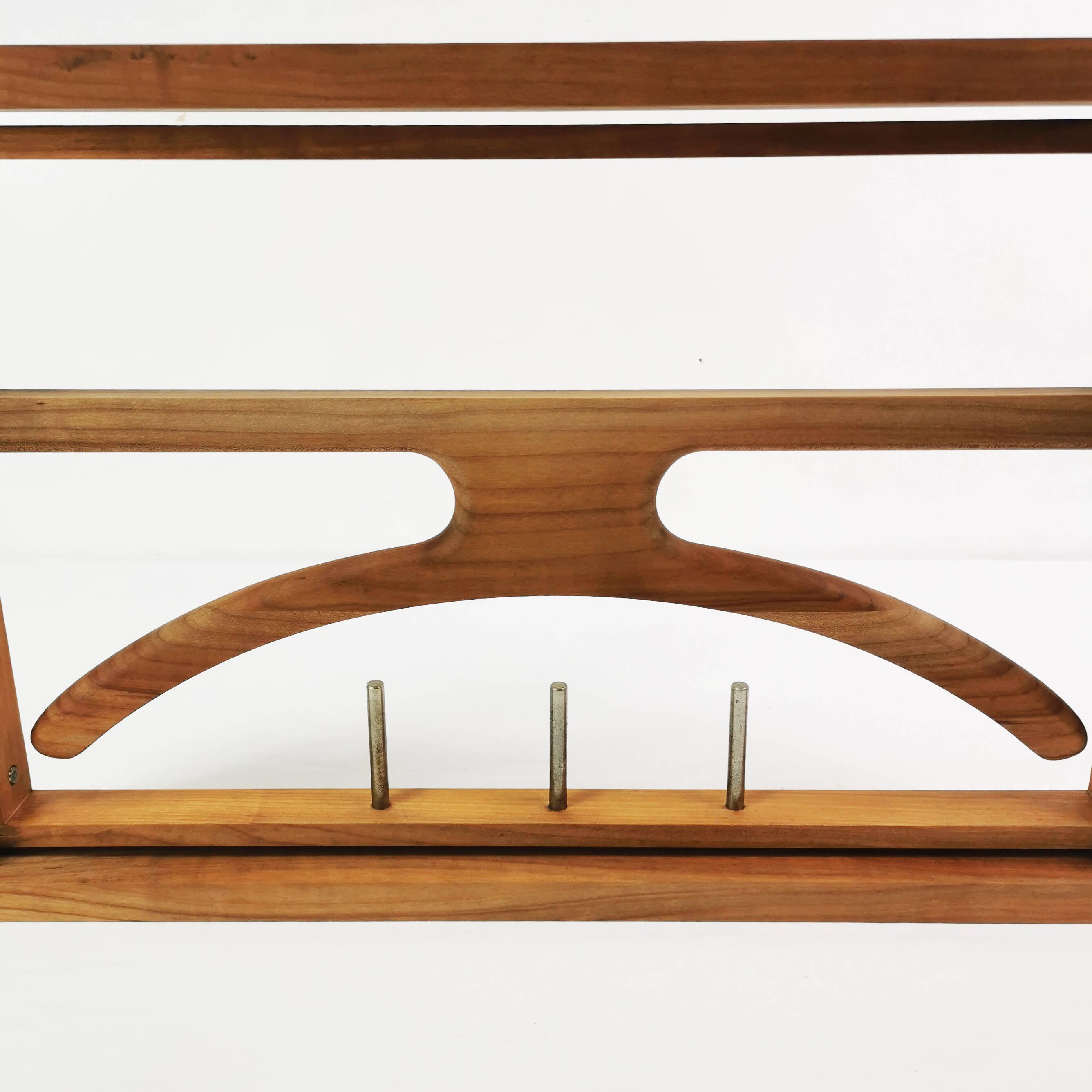 Modernist extendable wall coat rack, Denmark 1970s.