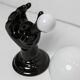 Main wall lamp in black ceramic 1960 original opaline globe