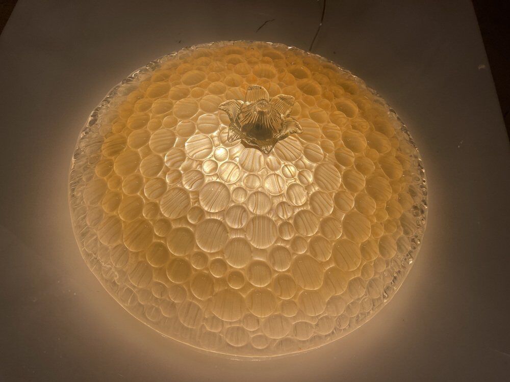 Venetian murano glass flushmount light, 1970s