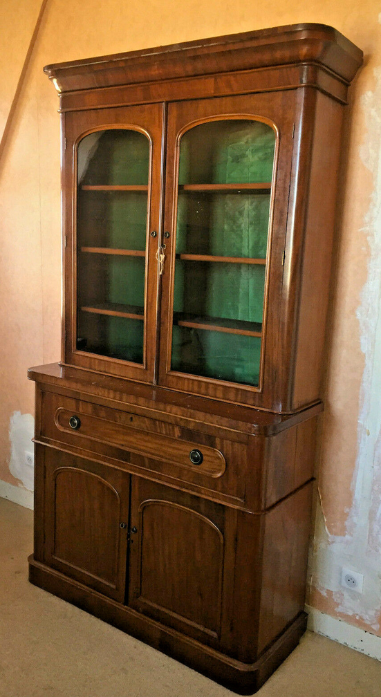 English scriban bookcase in mahogany 19th