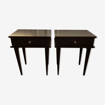 Paire de tables de chevet noir